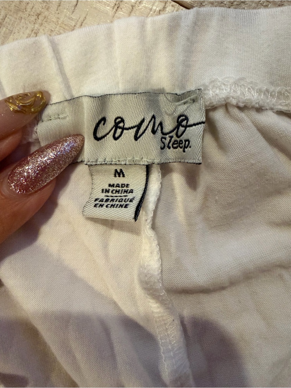 Cozy Sleep Women's M Short Sleeve Button-Front Pajama Pants Set in White - Picture 3 of 5
